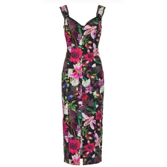 B51 Marchesa Notte Midi Dress Womens 2 Fairy Coquette Floral Feminine Swiftie - Picture 4 of 12